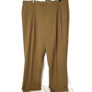 Zanella Mens Pants Brown Size 38 Dress Pant Jesse Lined Pleated Cuffed 100% Wool